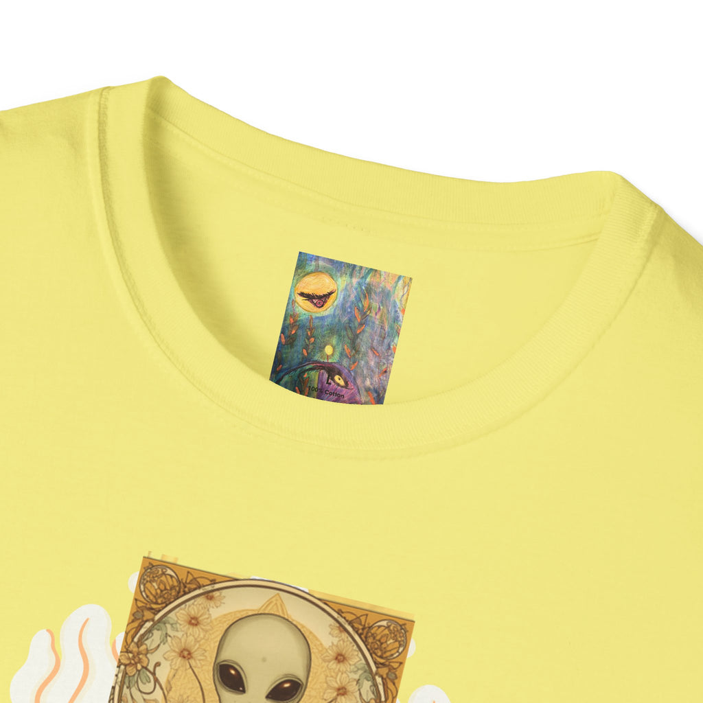 Alien Art Nouveau T-Shirt — 'Otherworldly Muse' Vintage-Style Extraterrestrial Tee
