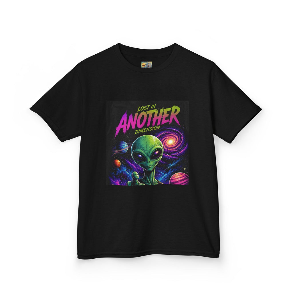 Lost in another Dimension Kids Tee – Colorful Peace Sign Alien Graphic (Cute Space UFO Shirt)