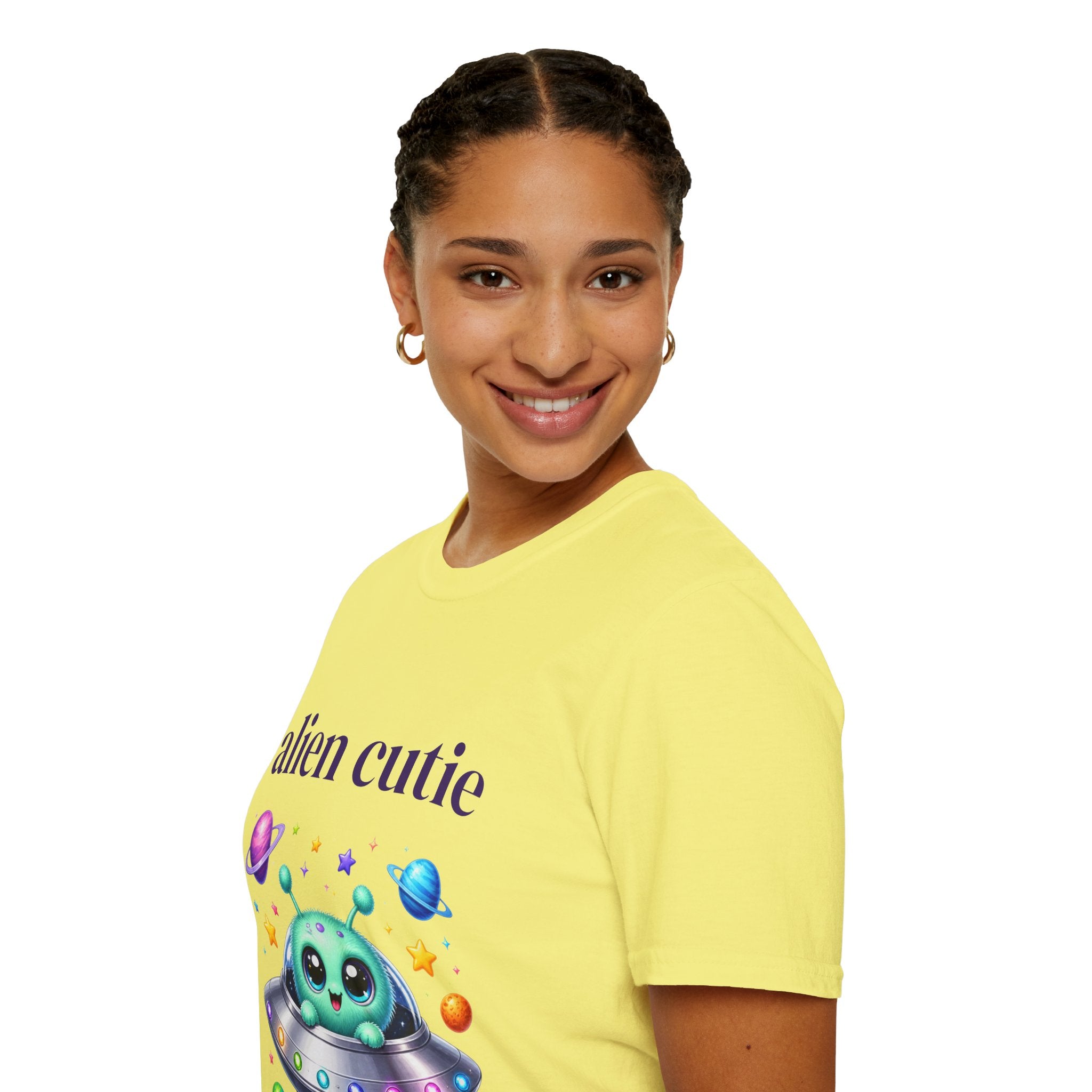 Alien Cutie T-Shirt — Cute Cartoon UFO & Planets Graphic Tee