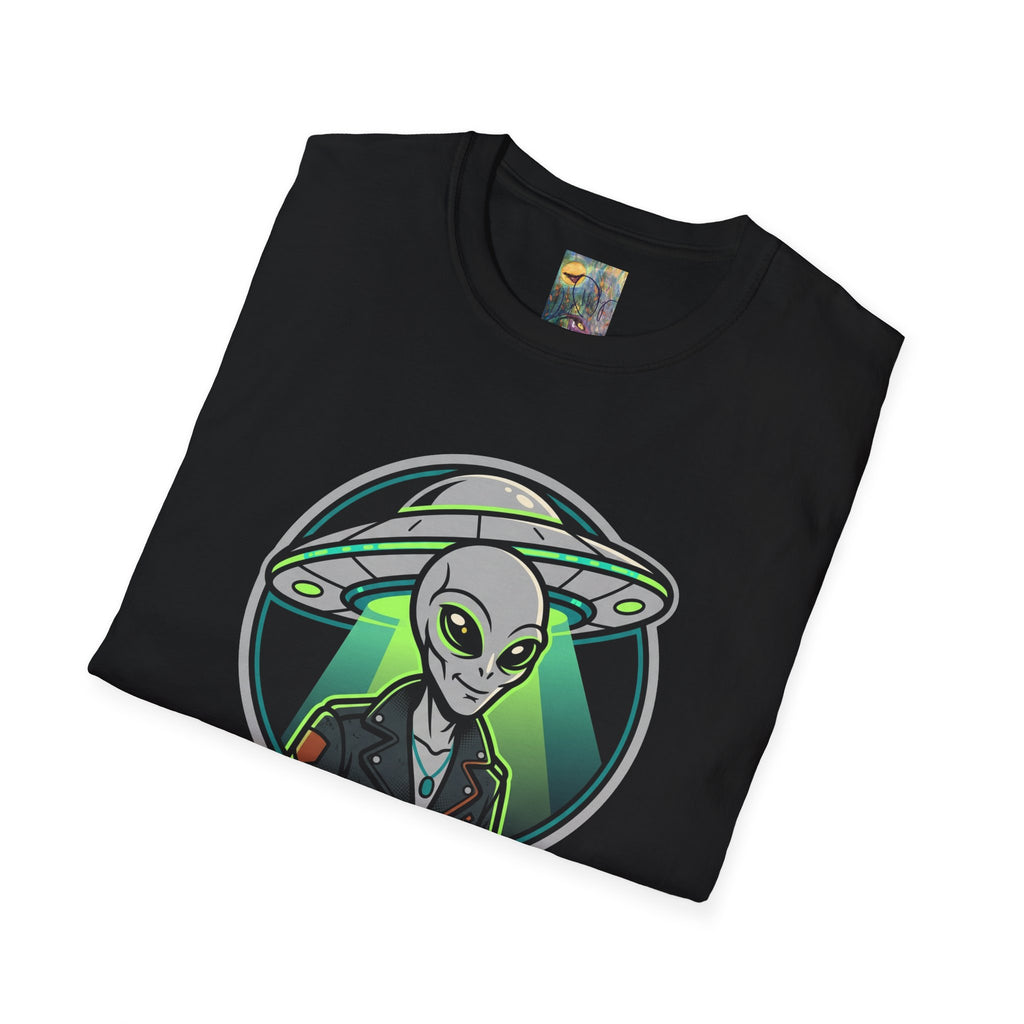 Alien UFO Graphic T-Shirt "You are blocking my trajectory" — Retro Green Extraterrestrial Design