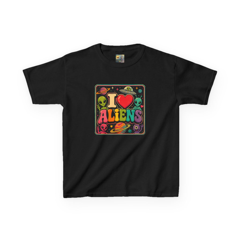 Kids "I  Aliens" Tee — Cute Neon Alien Graphic Shirt for Kids