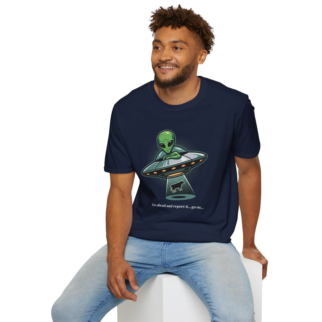 Alien UFO T-Shirt — Cute Green Alien Abduction Graphic Tee