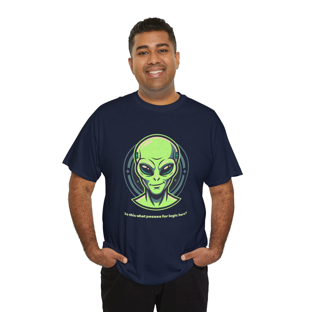 Alien Head T-Shirt — "So this is what passes for logic here?" Sci‑Fi Graphic Tee