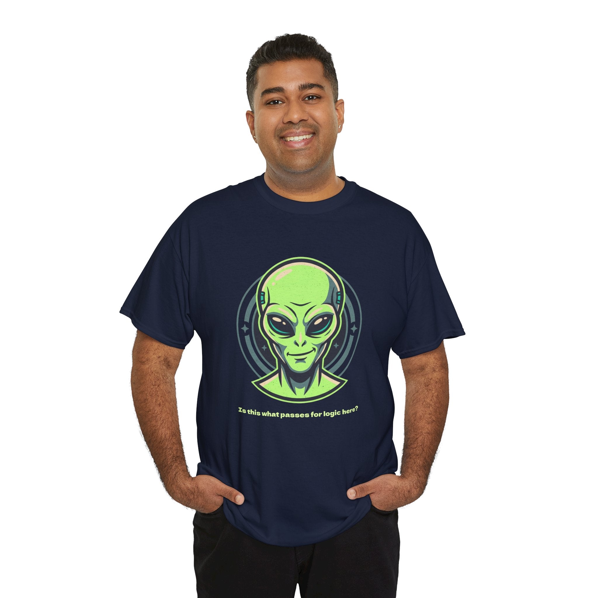 Alien Head T-Shirt — "So this is what passes for logic here?" Sci‑Fi Graphic Tee
