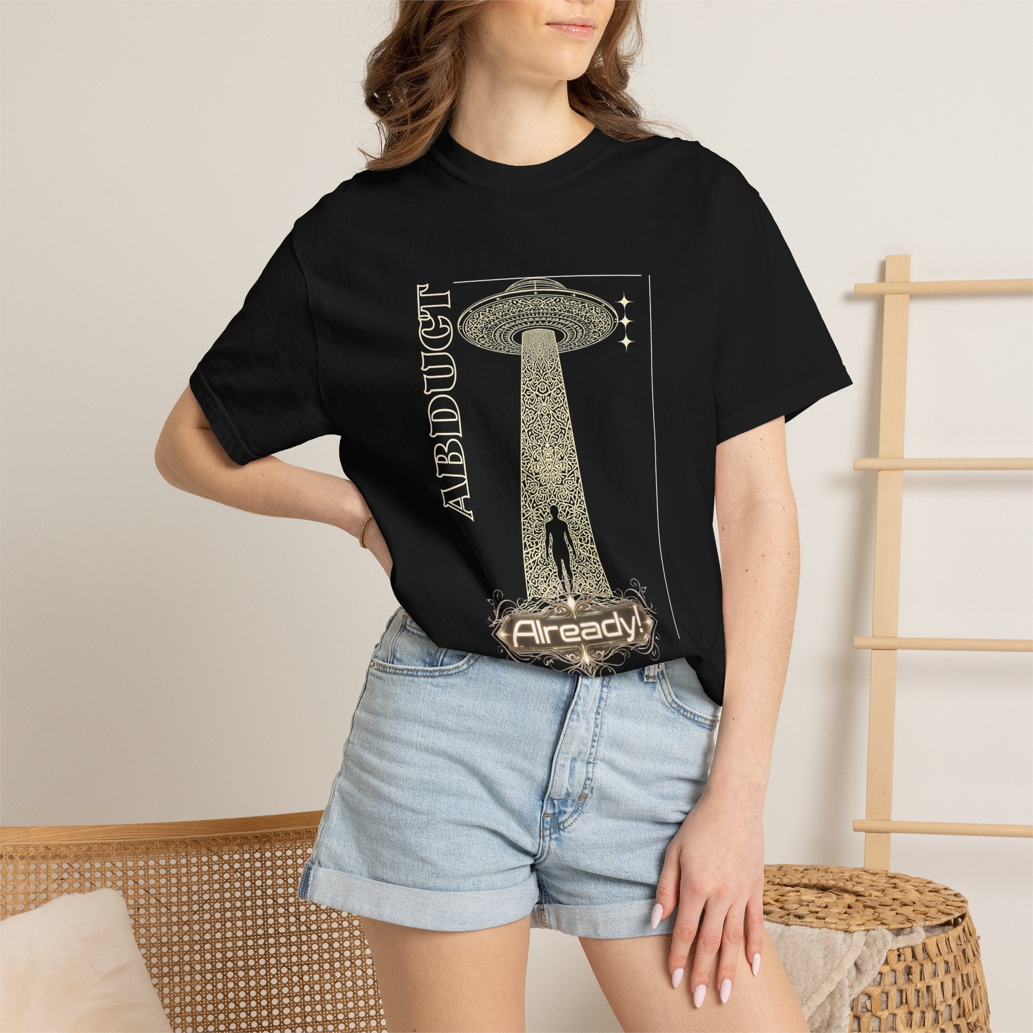 Abduct Already! Alien UFO Graphic T-Shirt