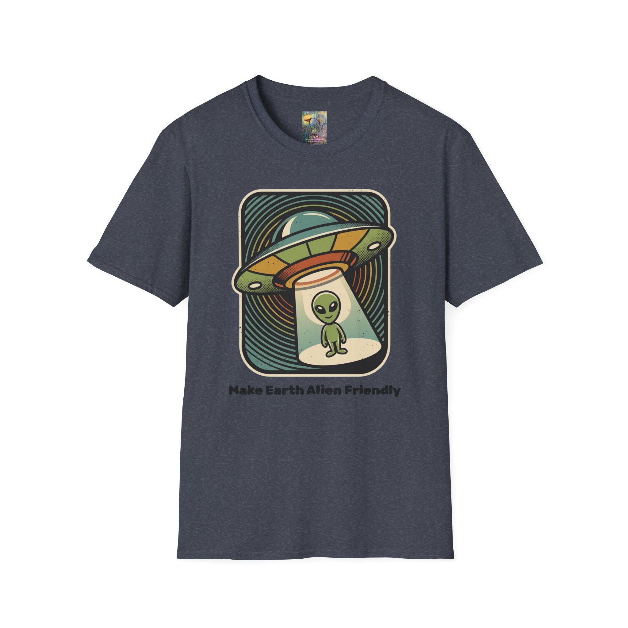 Alien Abduction T-Shirt — 'Help Me' Retro UFO Graphic Tee