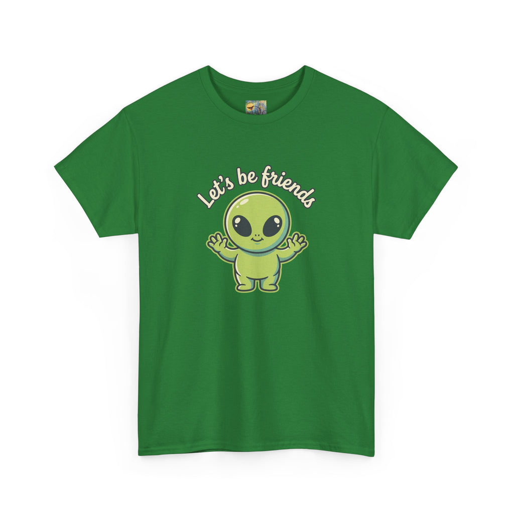 Let's Be Friends Alien T-Shirt — Cute Green Alien Graphic Tee
