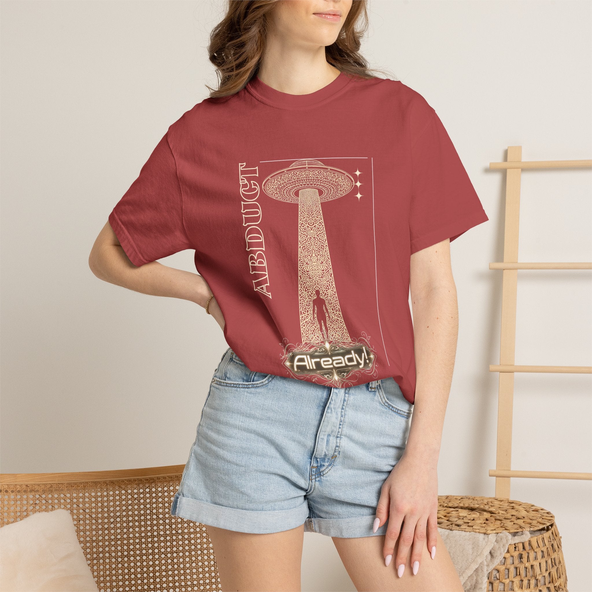 Abduct Already! Alien UFO Graphic T-Shirt