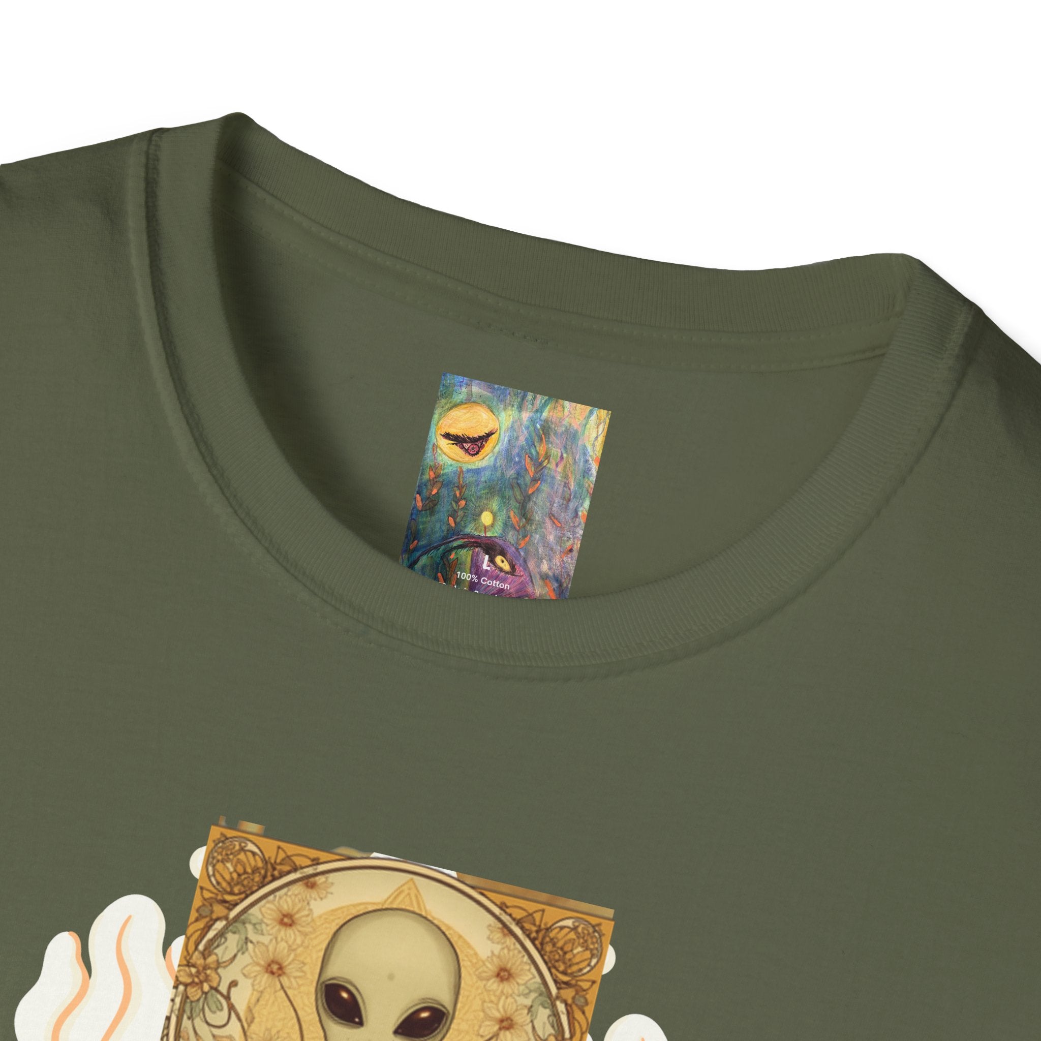Alien Art Nouveau T-Shirt — 'Otherworldly Muse' Vintage-Style Extraterrestrial Tee
