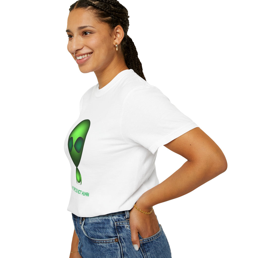 Green Alien T-Shirt — "My Type Is Not Human" Graphic Tee