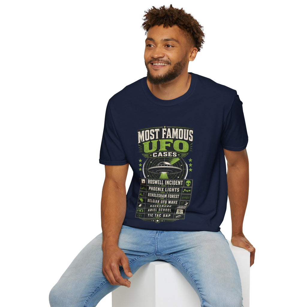 Most Famous UFO Cases T-Shirt — Roswell & Top Alien Encounters Tee