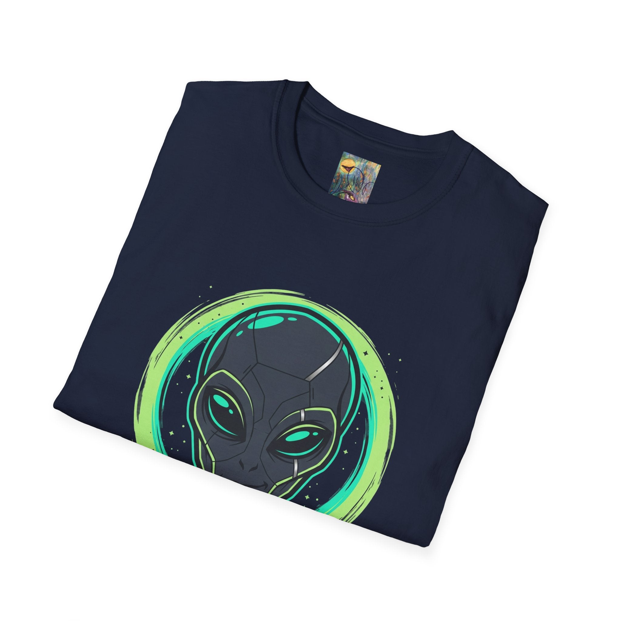 Alien Are Real T-Shirt — Neon Green Alien Face Graphic Tee