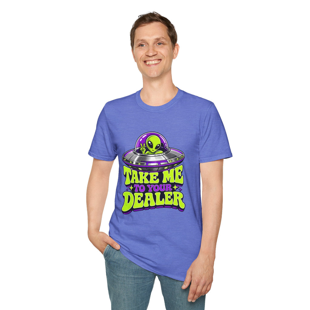 Alien UFO T‑Shirt — "Take Me to Your Dealer" Graphic Tee