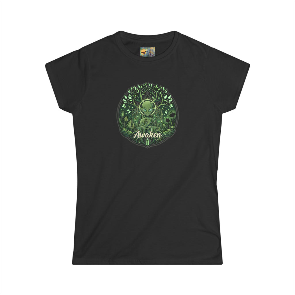 Awaken  Alien Forest Goddess Tee — Women's Nature Spiritual T‑Shirt