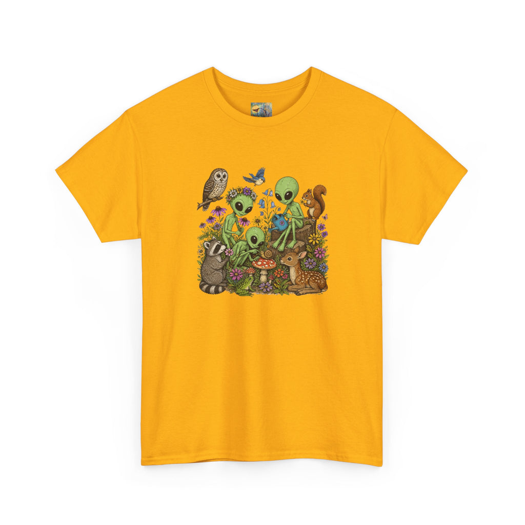 Alien Forest Friends T‑Shirt — Cute Alien & Woodland Animals Graphic Tee
