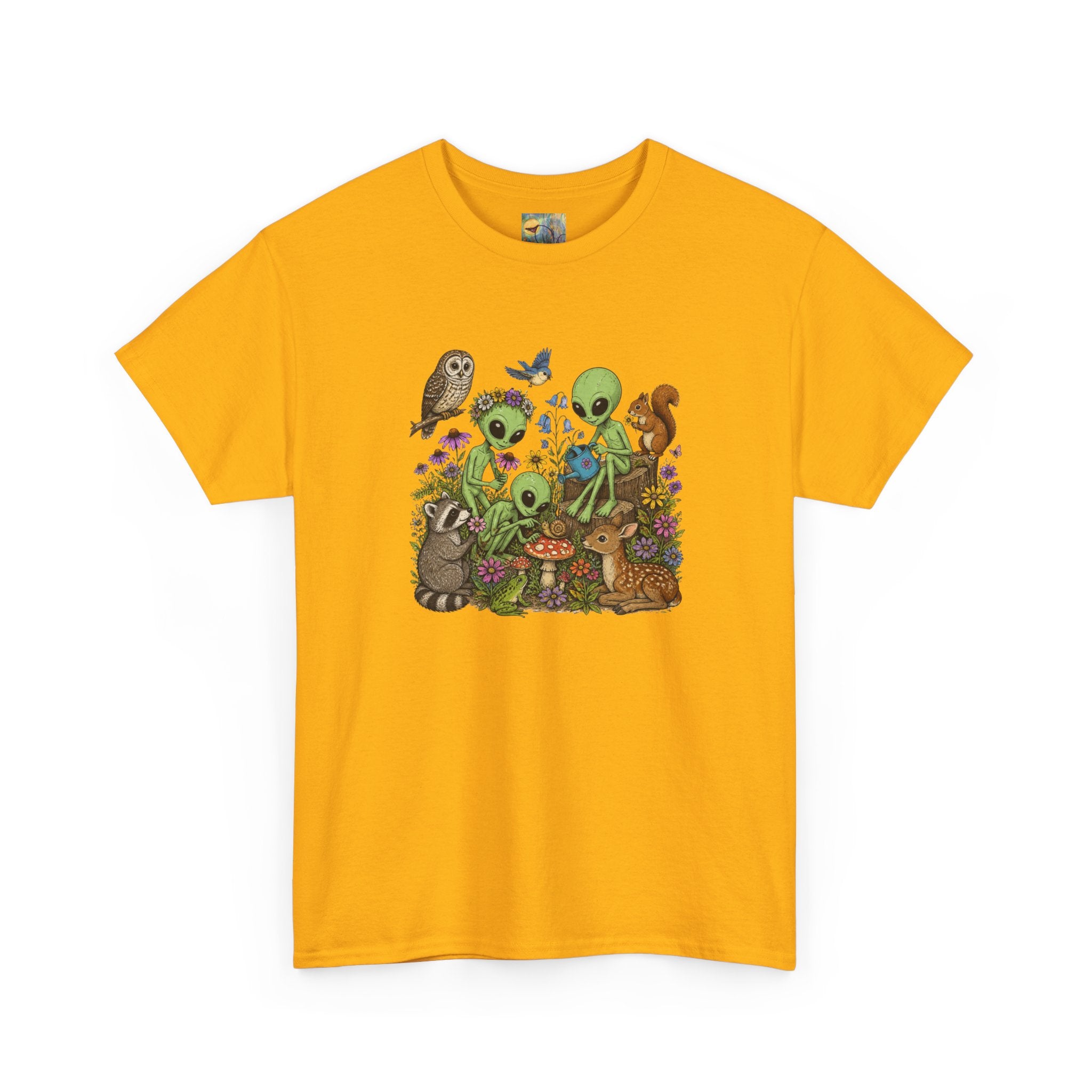 Alien Forest Friends T‑Shirt — Cute Alien & Woodland Animals Graphic Tee