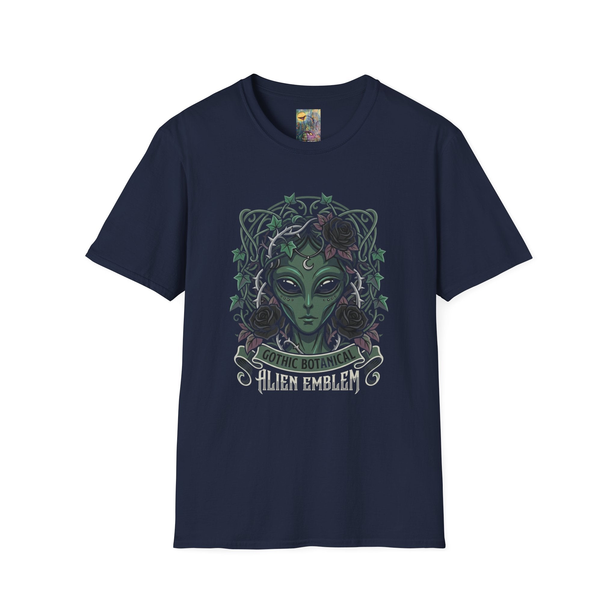Alien Emblem T-Shirt — Green Mystic Alien Portrait Tee