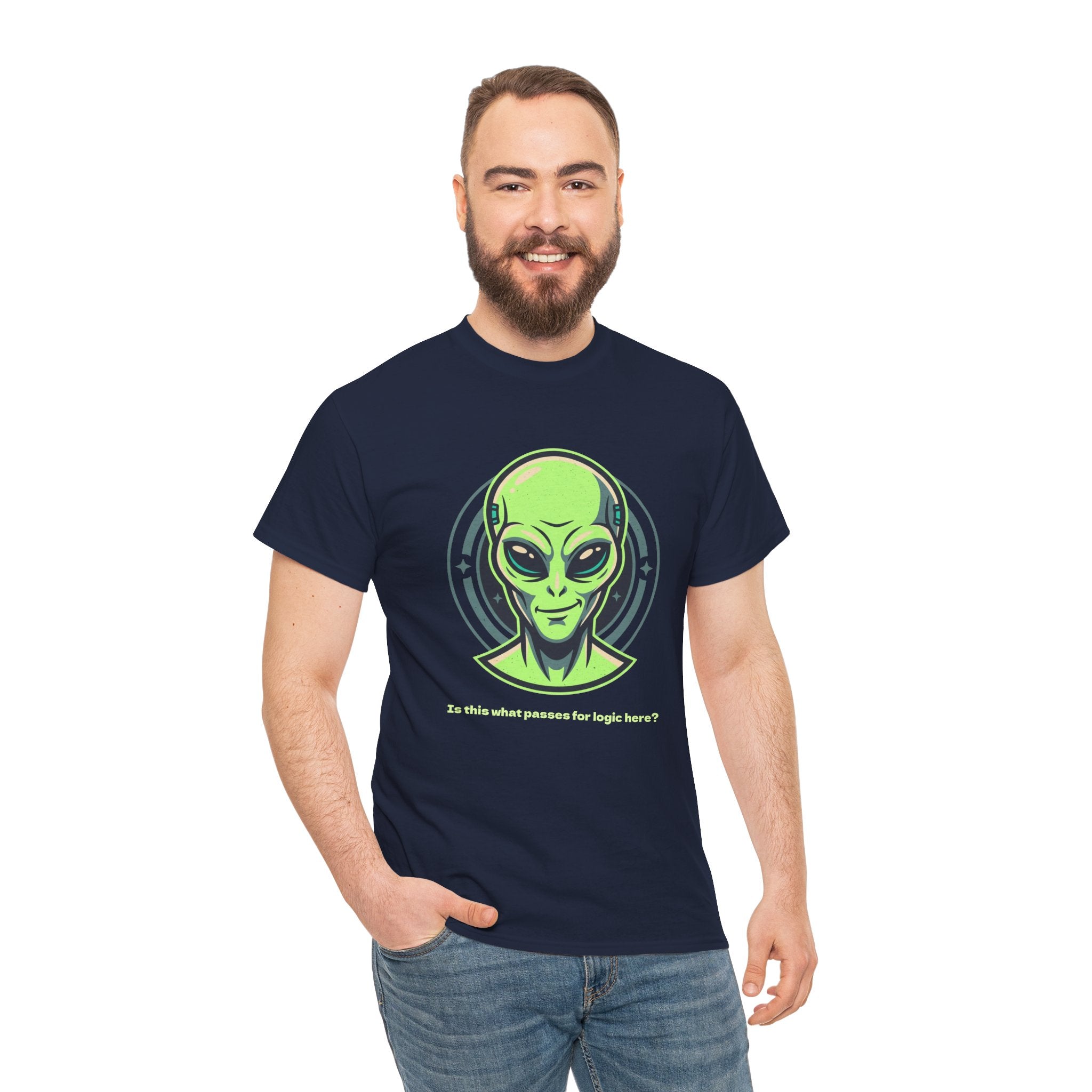 Alien Head T-Shirt — "So this is what passes for logic here?" Sci‑Fi Graphic Tee