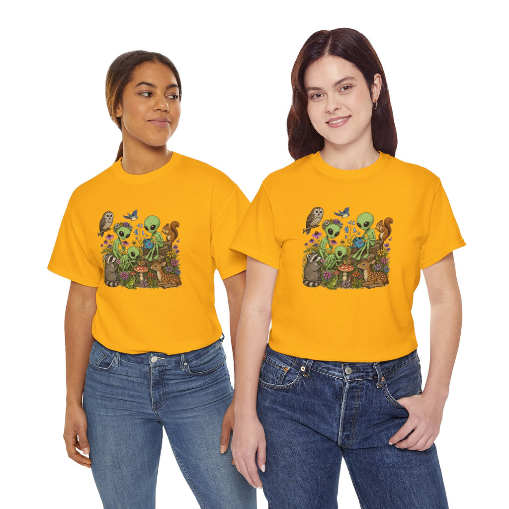 Alien Forest Friends T‑Shirt — Cute Alien & Woodland Animals Graphic Tee