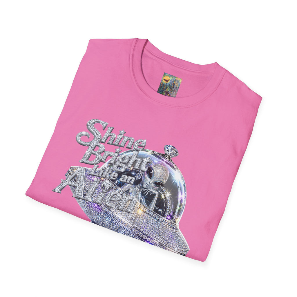 Shine Bright Like An Alien T-Shirt — Retro UFO Graphic Tee