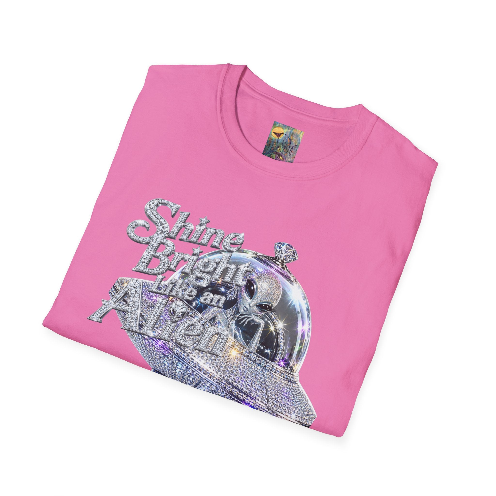 Shine Bright Like An Alien T-Shirt — Retro UFO Graphic Tee