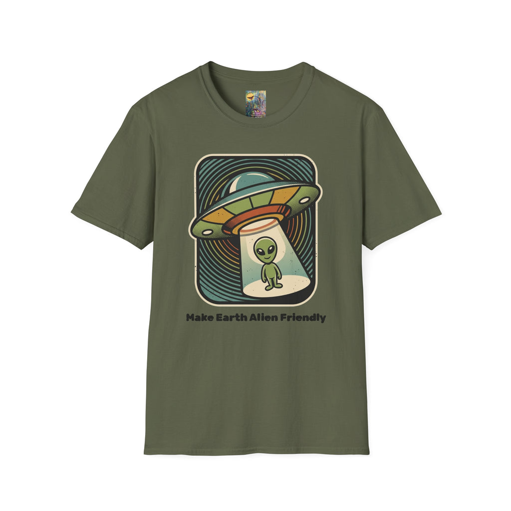 Alien Abduction T-Shirt — 'Help Me' Retro UFO Graphic Tee