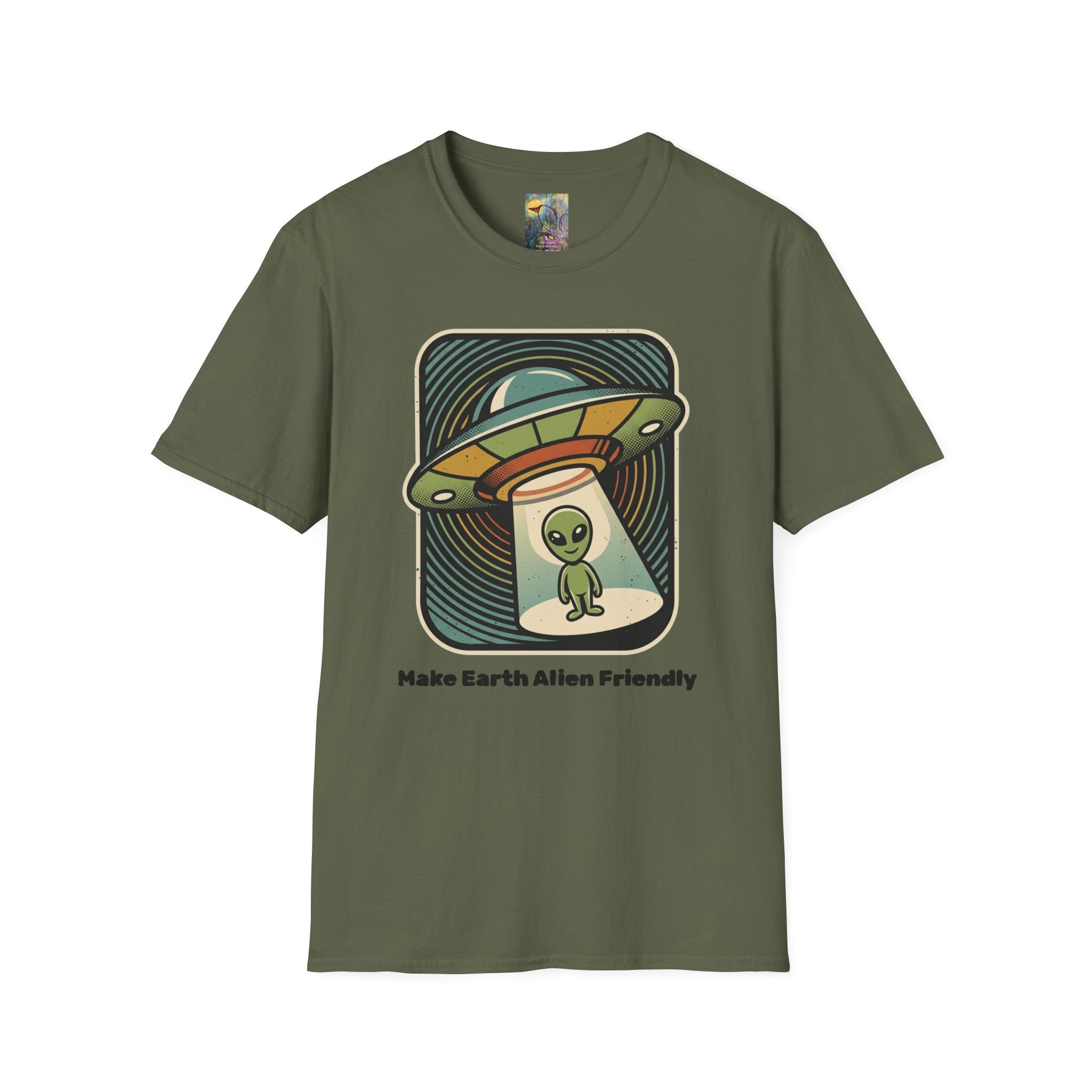 Alien Abduction T-Shirt — 'Help Me' Retro UFO Graphic Tee