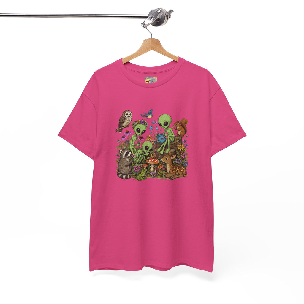 Alien Forest Friends T‑Shirt — Cute Alien & Woodland Animals Graphic Tee