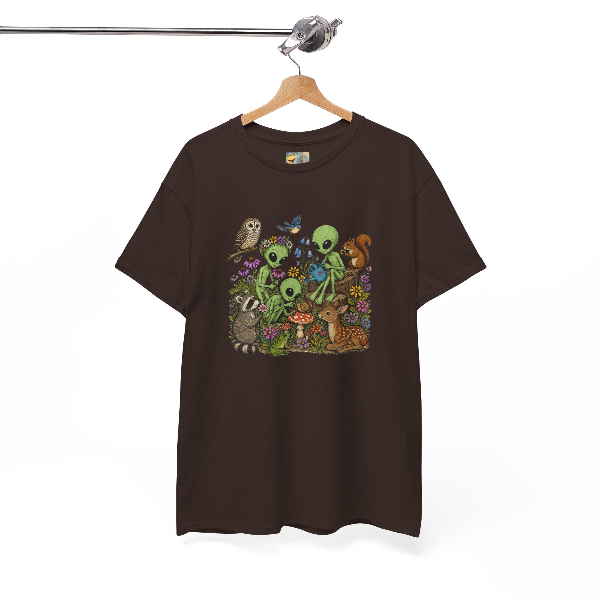 Alien Forest Friends T‑Shirt — Cute Alien & Woodland Animals Graphic Tee