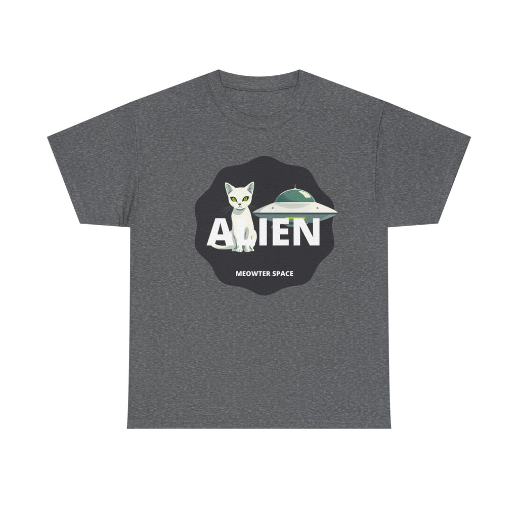 Alien Cat T-Shirt – "Meowter Space" UFO Graphic Tee