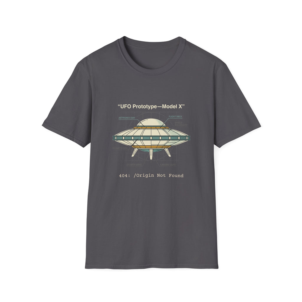UFO Diagram Technical T-Shirt — Retro Schematic Alien Spaceship Tee