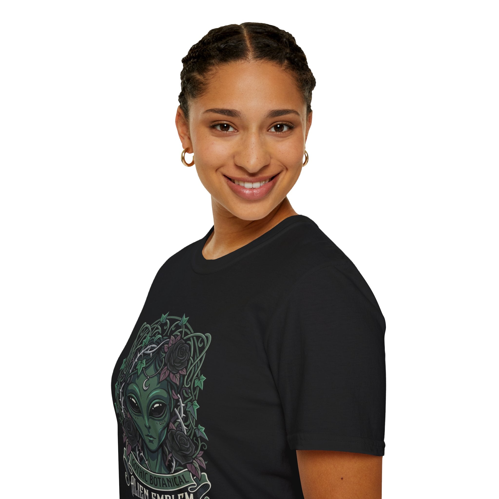 Alien Emblem T-Shirt — Green Mystic Alien Portrait Tee