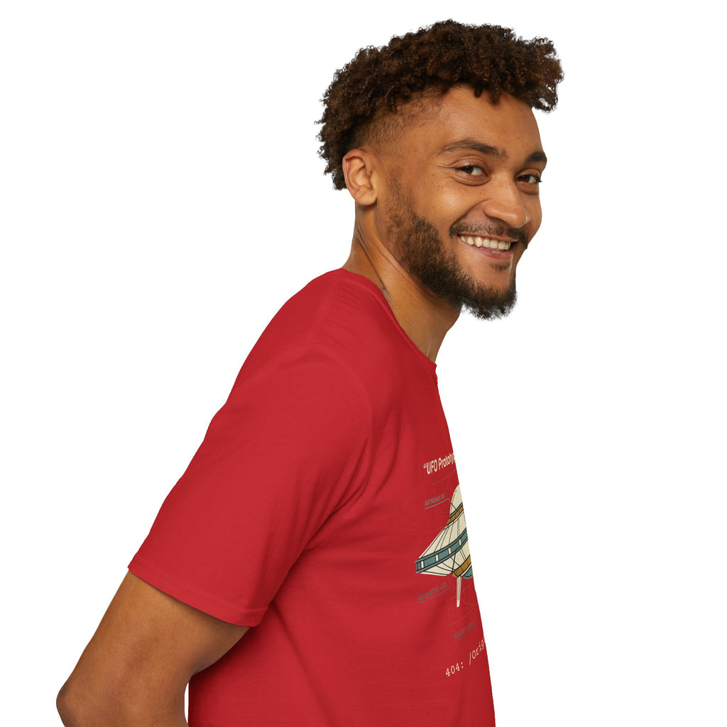 UFO Diagram Technical T-Shirt — Retro Schematic Alien Spaceship Tee