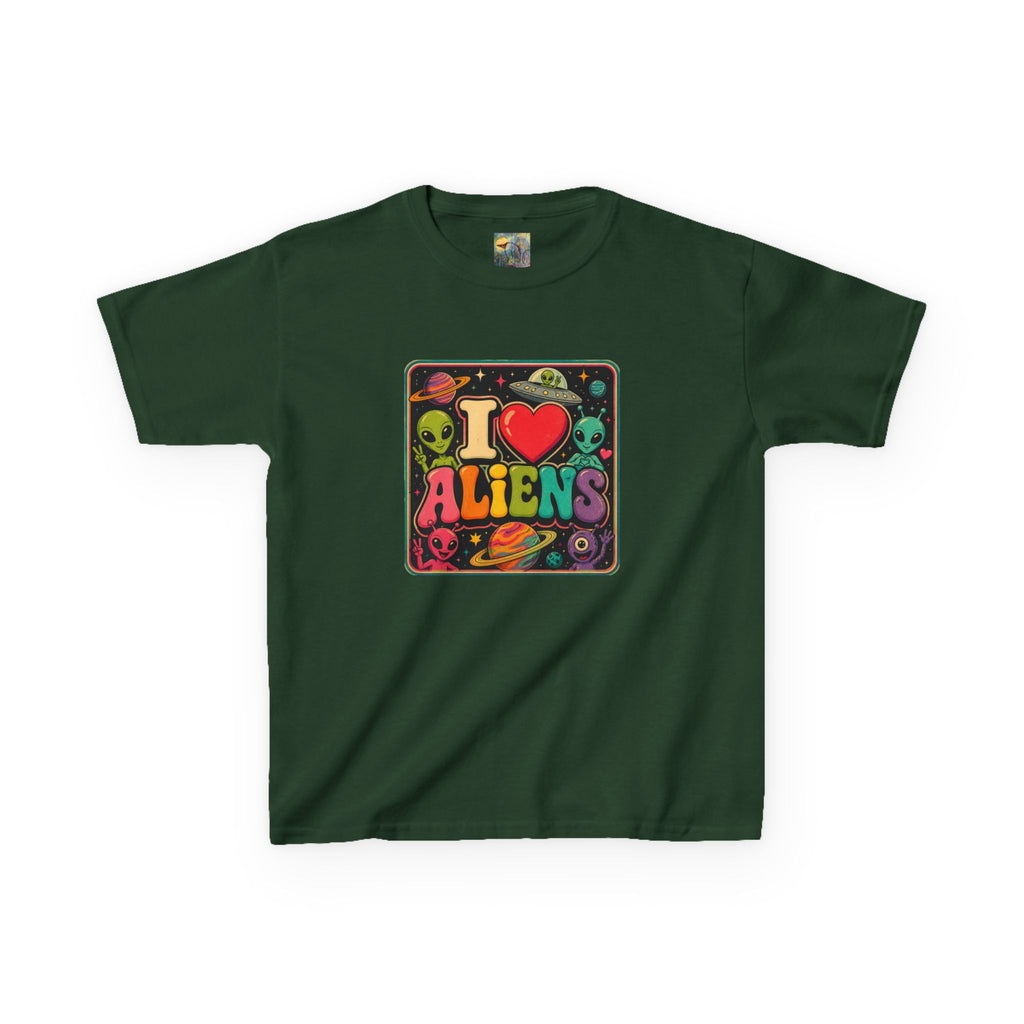 Kids "I  Aliens" Tee — Cute Neon Alien Graphic Shirt for Kids