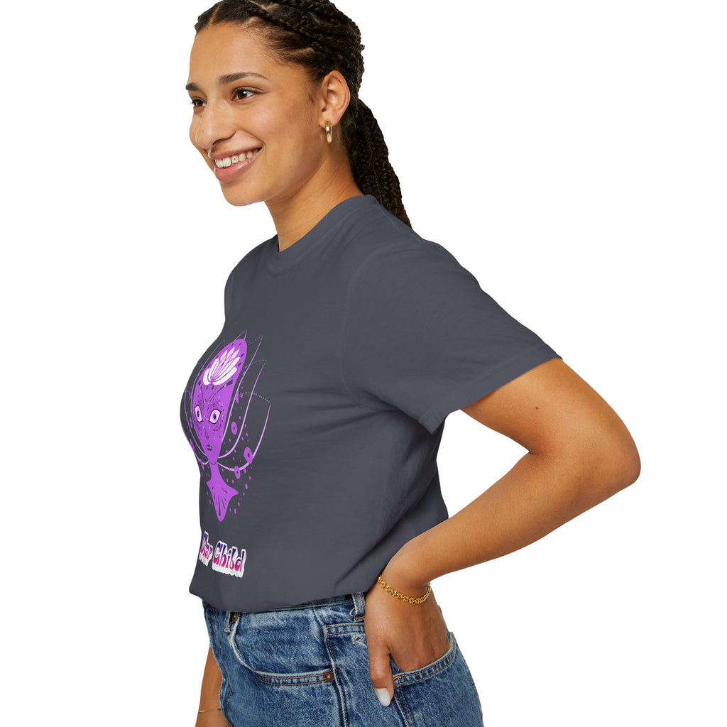 Star Child Alien T-Shirt — Purple Cosmic Alien Graphic Tee