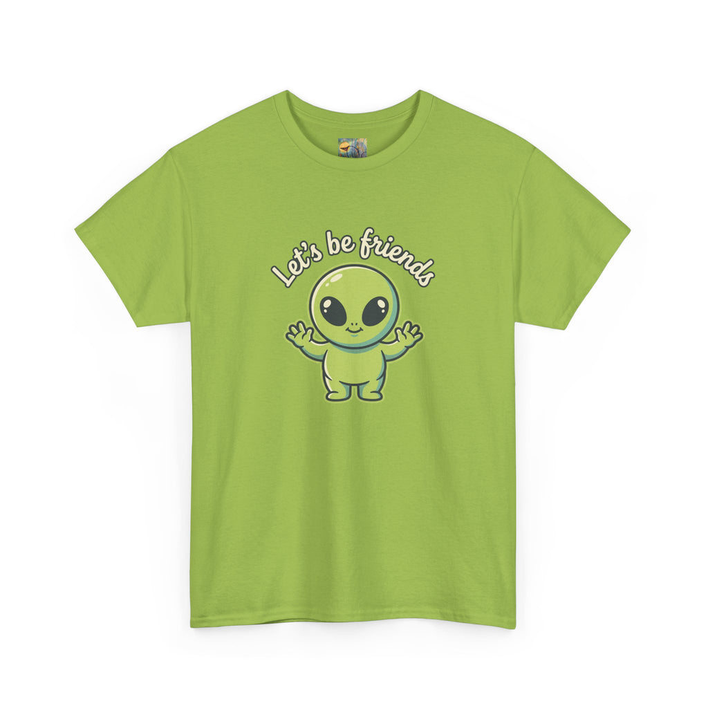 Let's Be Friends Alien T-Shirt — Cute Green Alien Graphic Tee