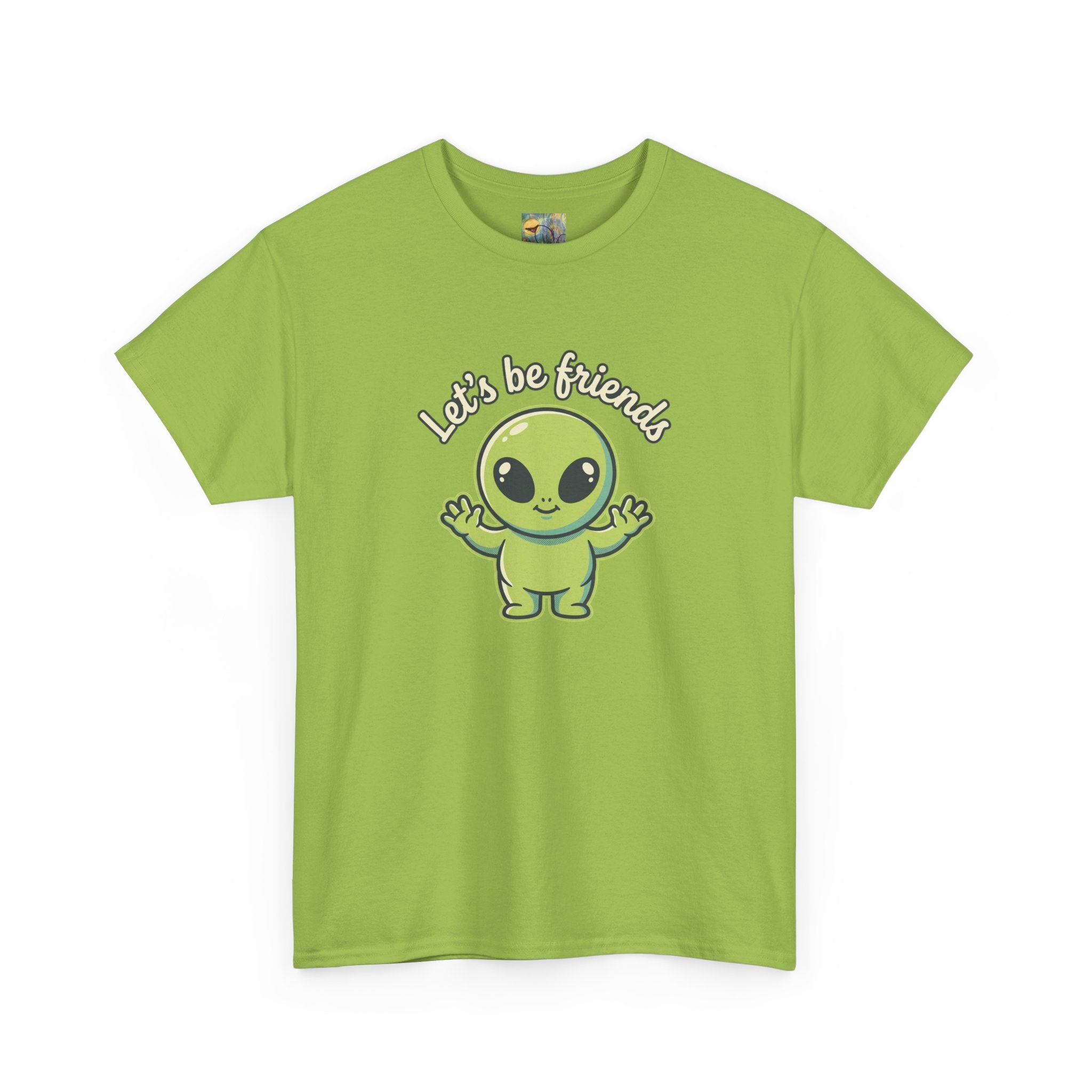 Let's Be Friends Alien T-Shirt — Cute Green Alien Graphic Tee