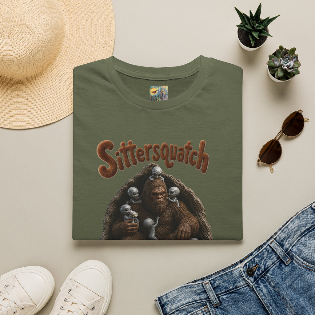 Sittersquatch T-Shirt — Retro Bigfoot Mom & Baby Graphic Tee