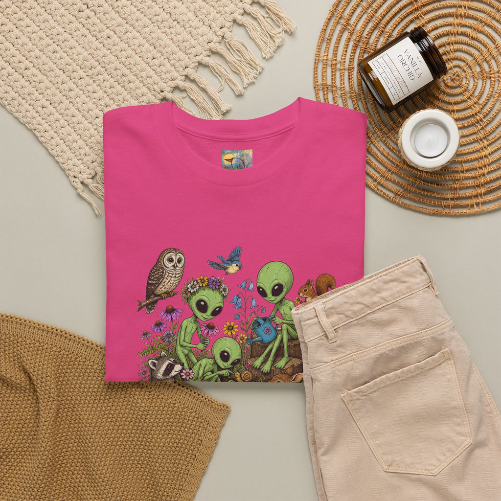 Alien Forest Friends T‑Shirt — Cute Alien & Woodland Animals Graphic Tee