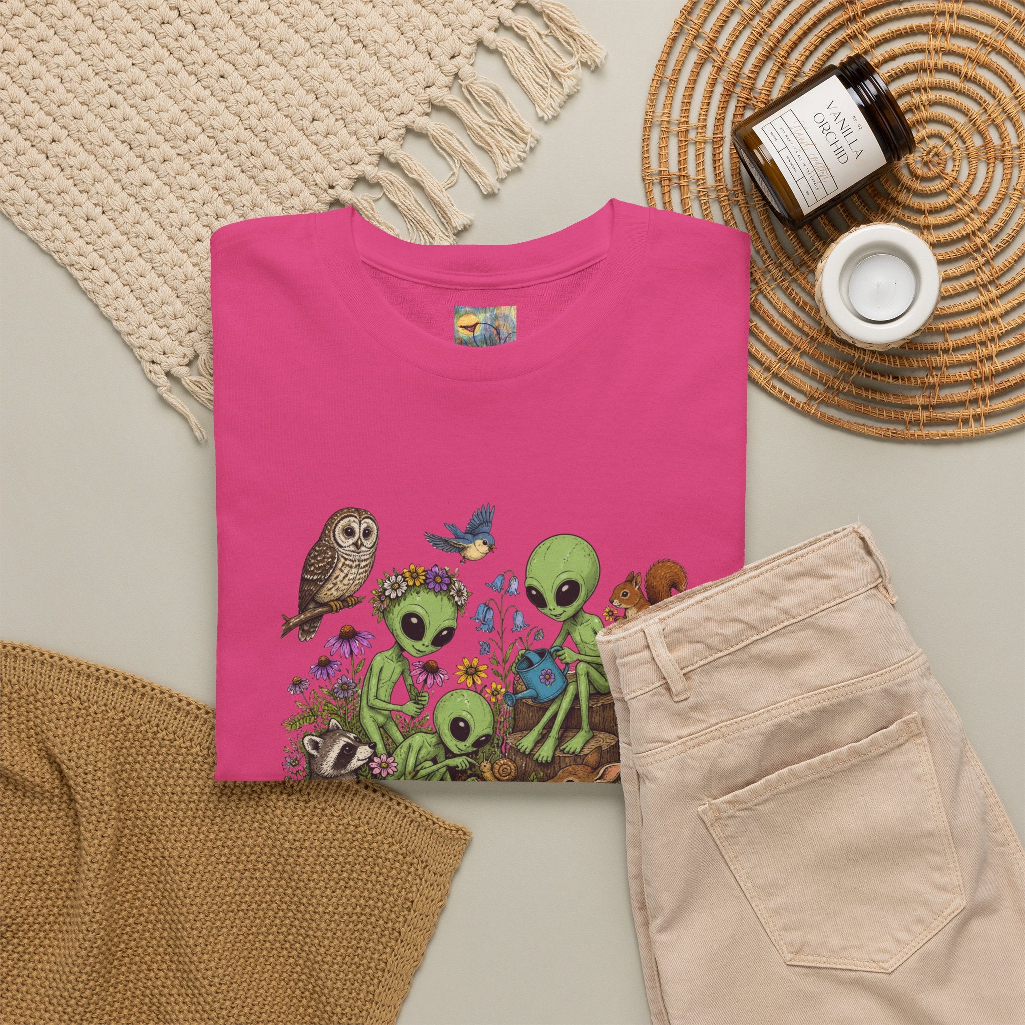 Alien Forest Friends T‑Shirt — Cute Alien & Woodland Animals Graphic Tee
