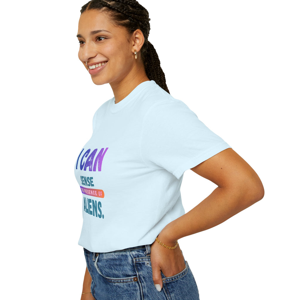 I Can Sense The Presence of Aliens T-Shirt — Funny UFO Alien Graphic Tee